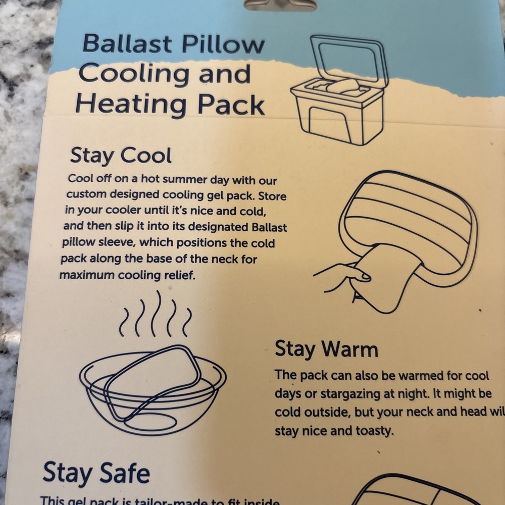 Ballast Beach Pillow‎ + 2 Cooling Packs / Heating Packs summer camping beach fun - Picture 8 of 11